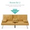 Best Choice Products Modern Faux Leather Convertible Futon Sofa w/ Removable Armrests, 2 Cupholders